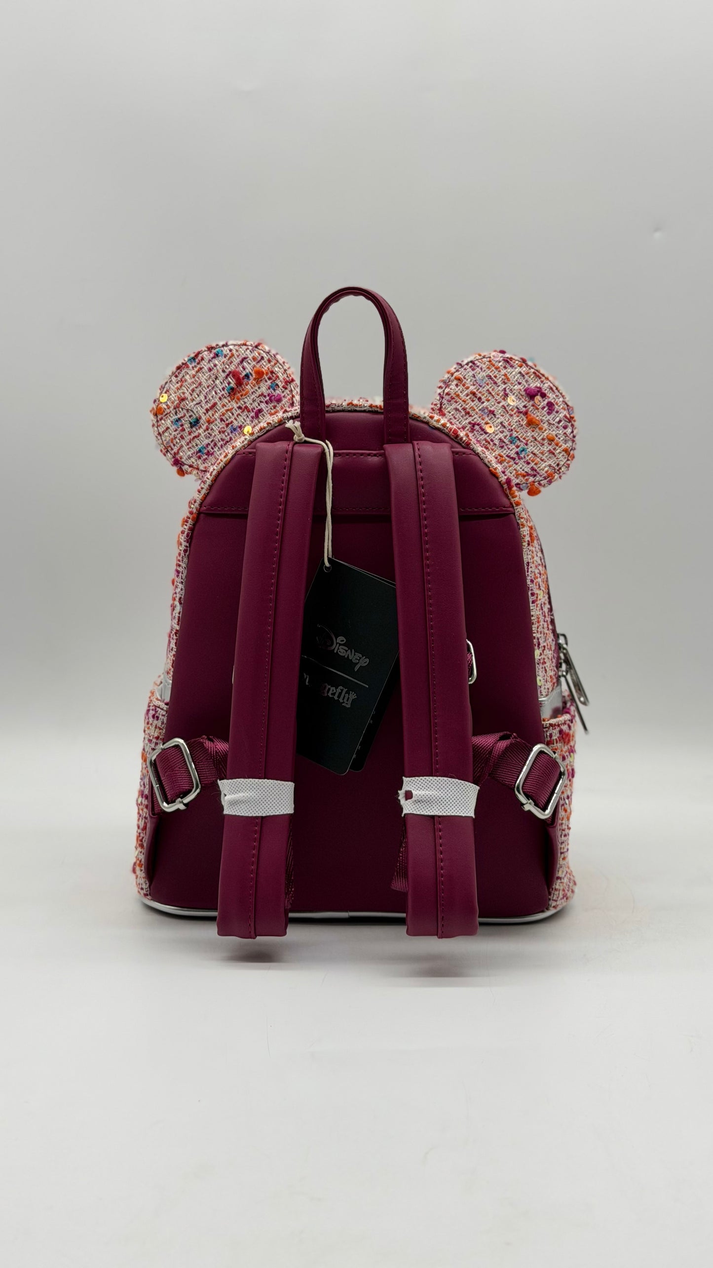 Disney Minnie Mouse Pink Boucle Fabric Ears Backpack