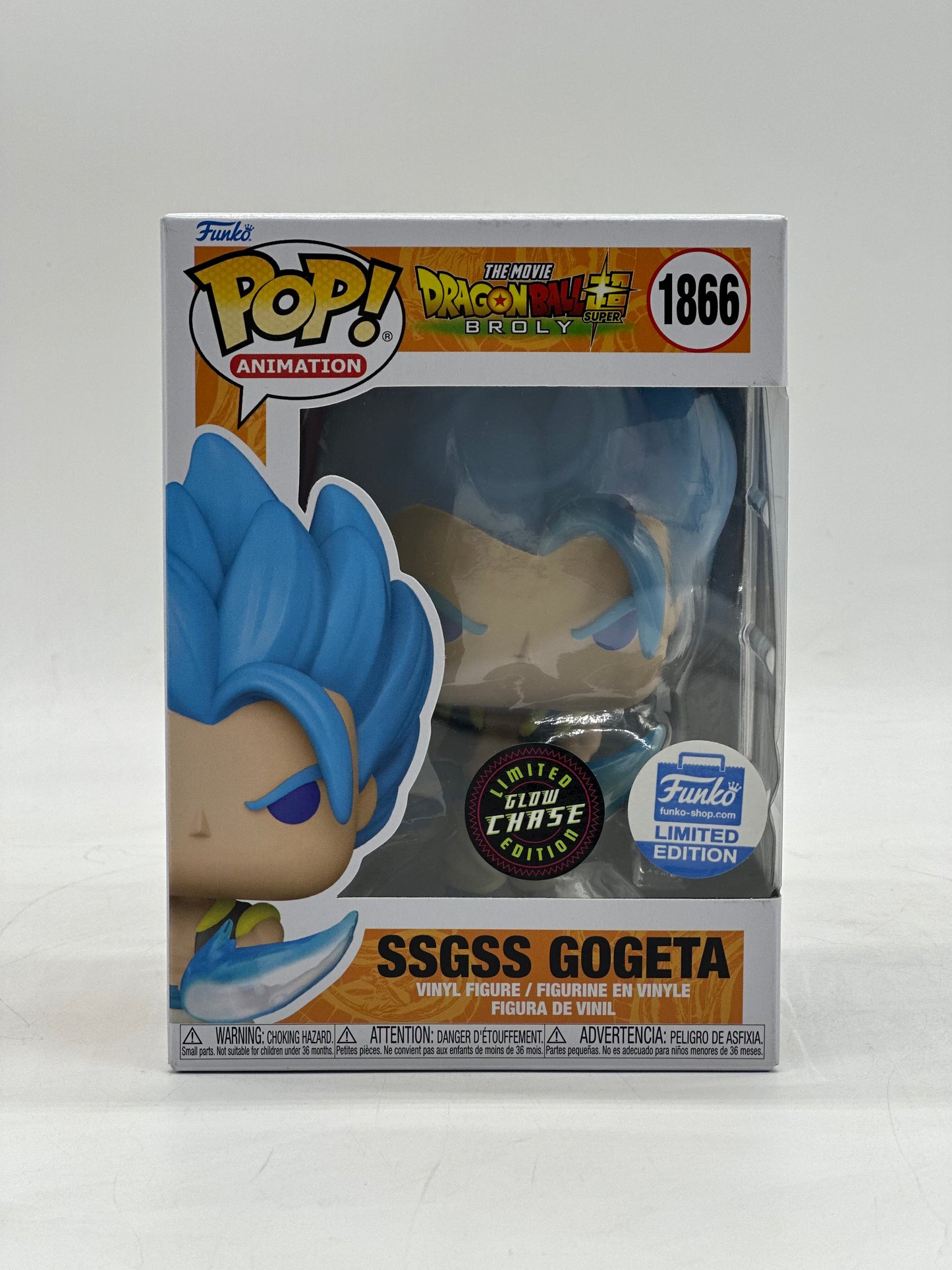 Pop! Animation The Movie Dragon Ball Z Super Broly 1866 SSGSS Gogeta Chase Glows In The Dark Funko Limited Edition