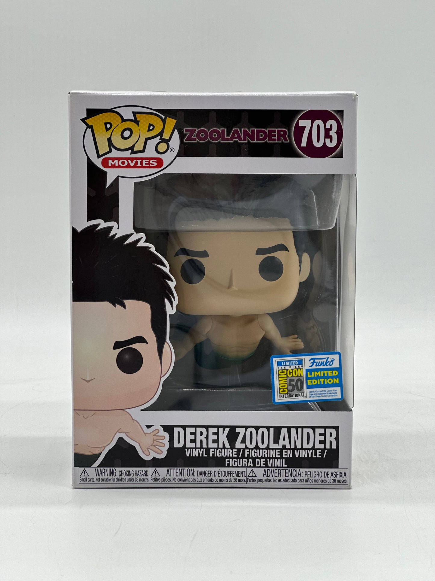 Pop! Movies Zoolander 703 Derek Zoolander Limited San Diego Comic Con 50 International Limited Edition