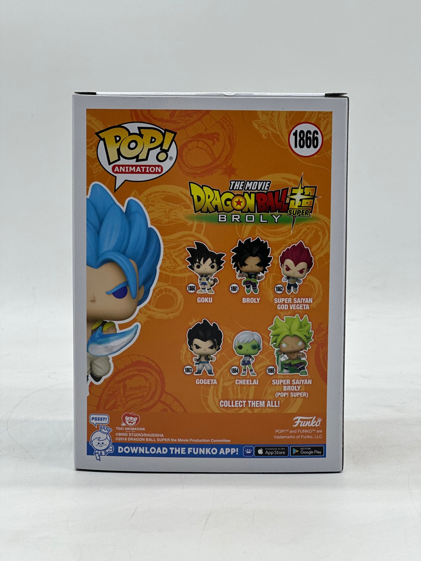 Pop! Animation The Movie Dragon Ball Z Super Broly 1866 SSGSS Gogeta Chase Glows In The Dark Funko Limited Edition