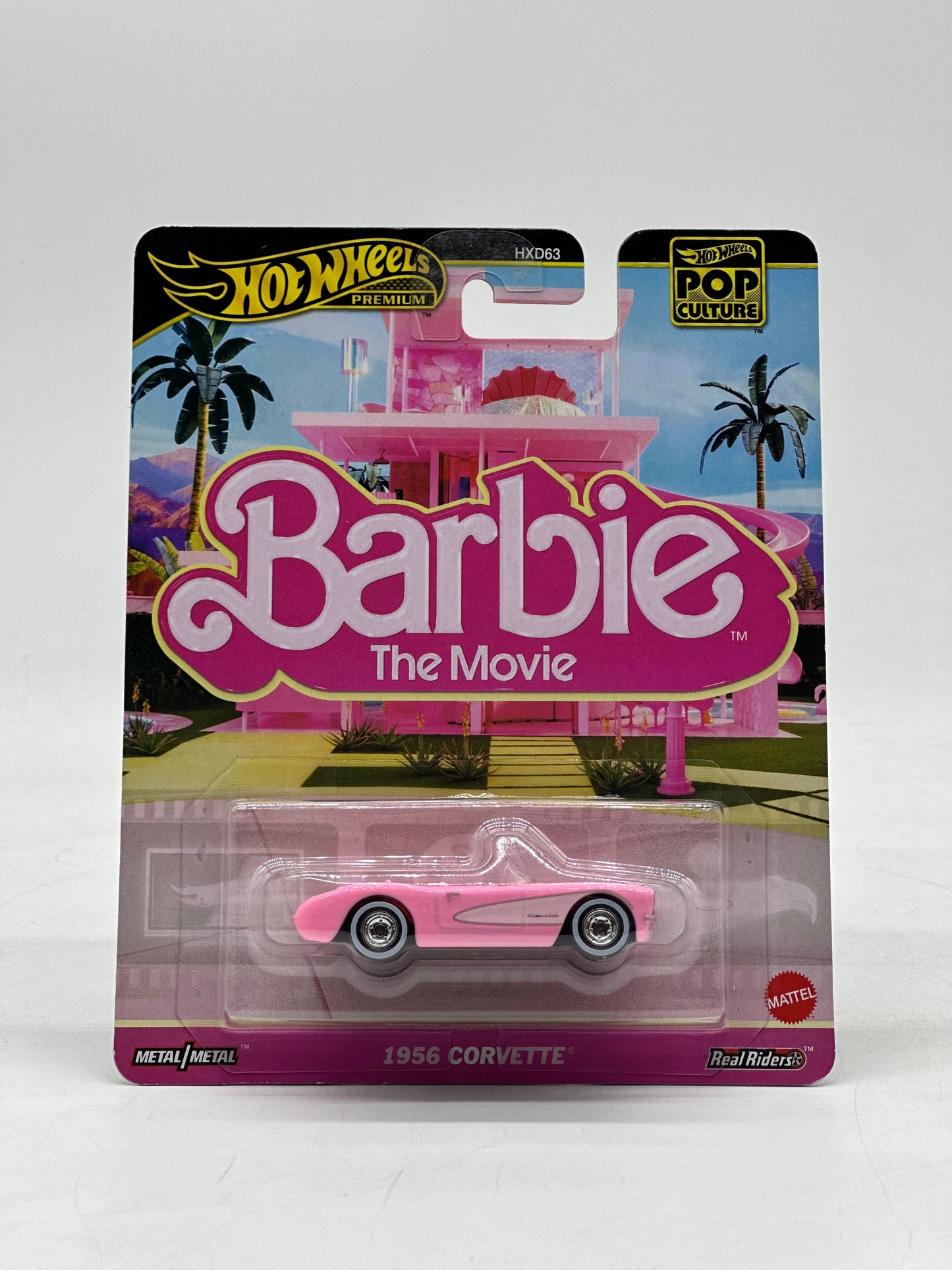 Hotwheels Premium Barbie The Movie 1956 Corvette Pop Culture Real Riders