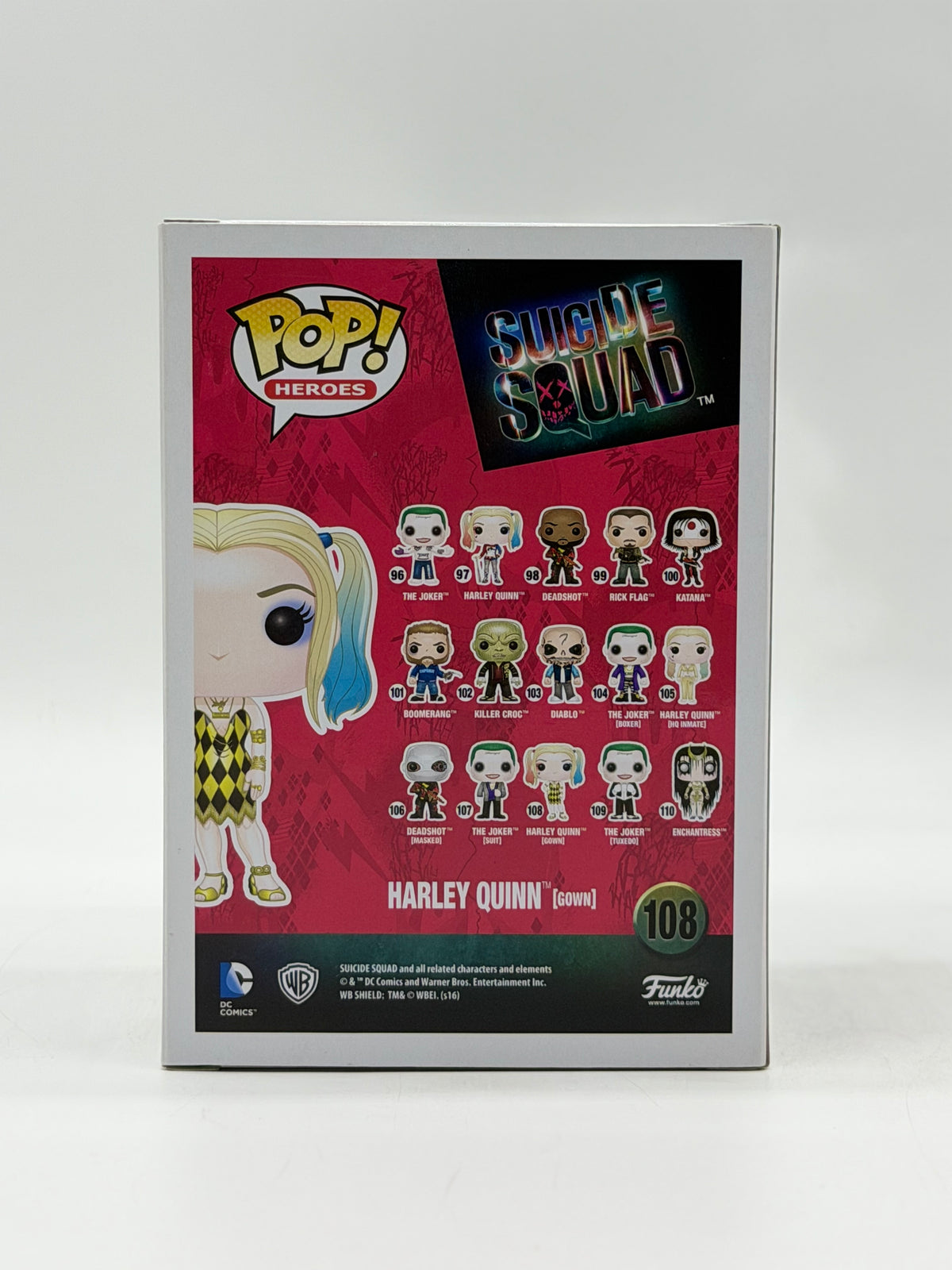Pop! Heroes Suicide Squad 108 Harley Quinn (Gown) HotTopic Exclusive