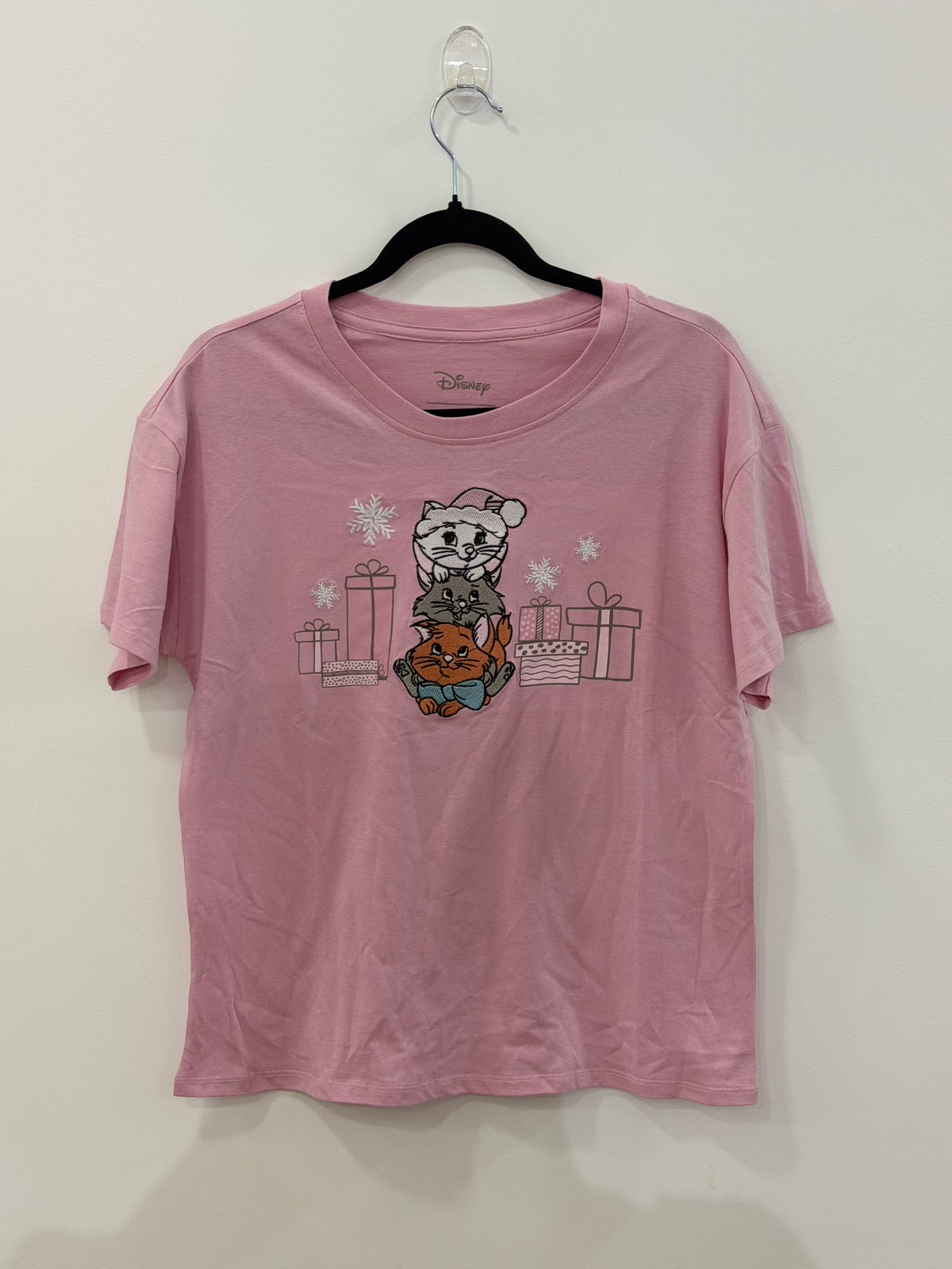 Disney The Aristocats Kittens Holiday Embroidered Tee Large