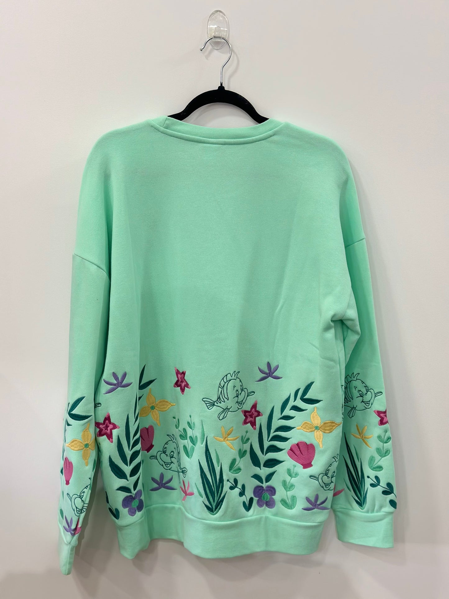 Disney The Little Mermaid Flounder Floral Crewneck Medium