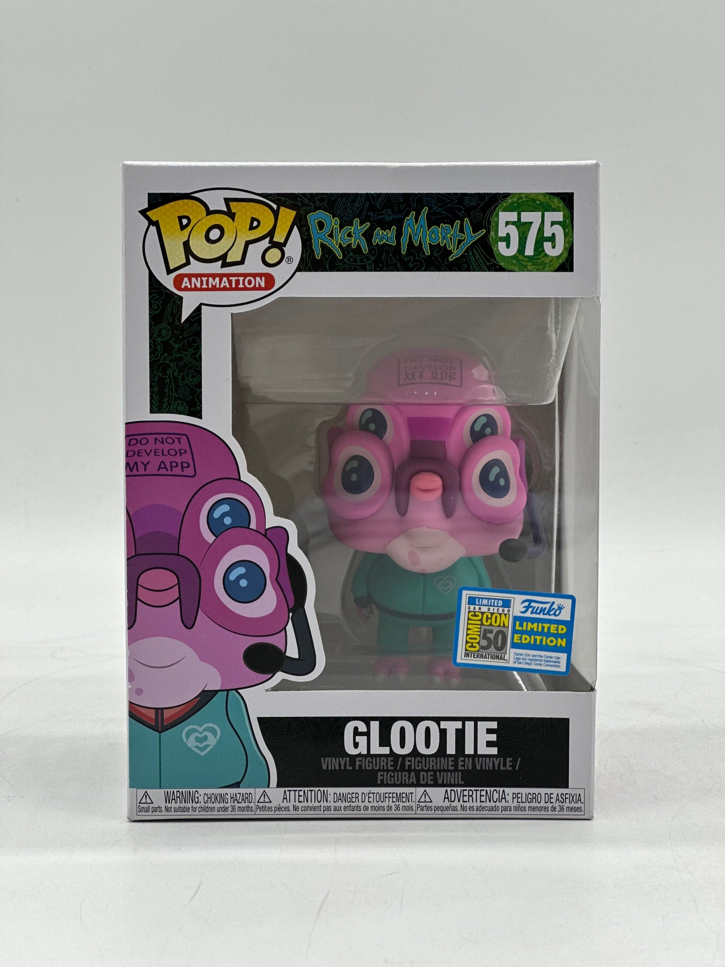 Pop! Animation Rick And Morty 575 Glootie 2019 San Diego Comic Con 50 International Limited Edition