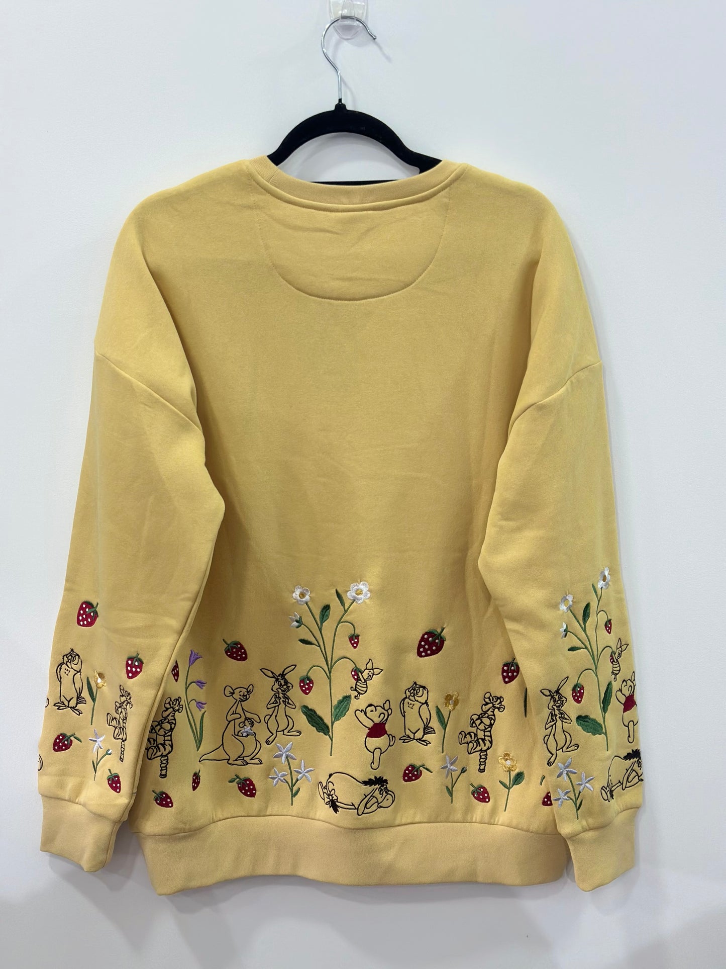 Disney Winnie The Pooh Strawberry Embroidered Crewneck Medium