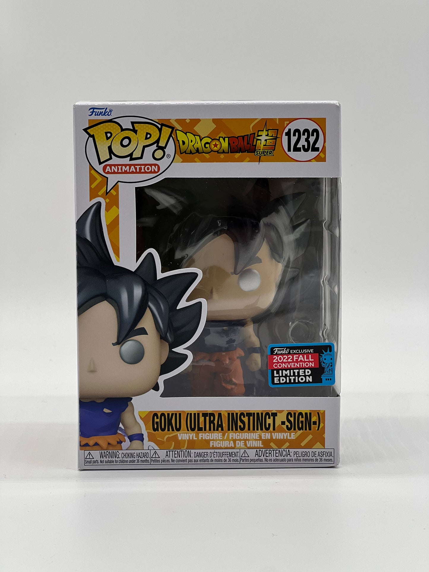 Pop! Animation Dragon Ball Z Super 1232 Goku (Ultra Instinct -Sing-) 2022 Fall Convention Limited Edition Exclusive