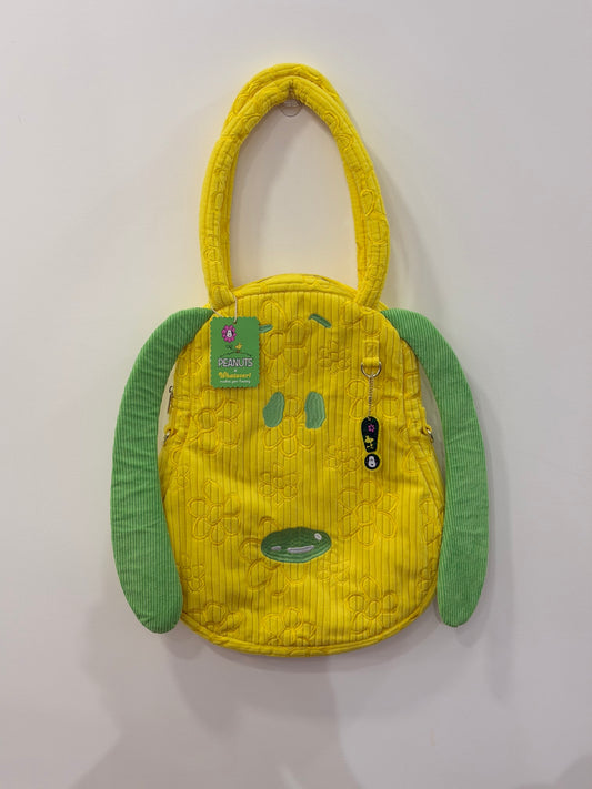 Peanuts Sherbet Spring Snoopy Head Oversized Corduroy Tote Bag