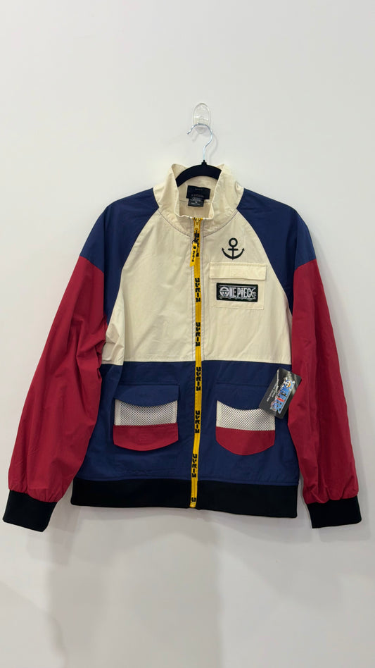 One Piece Jolly Roger Color Block Windbreaker Large