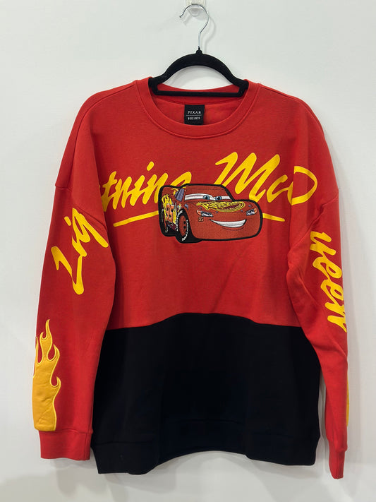Disney Pixar Cars Lightning McQueen Panel Crewneck Large