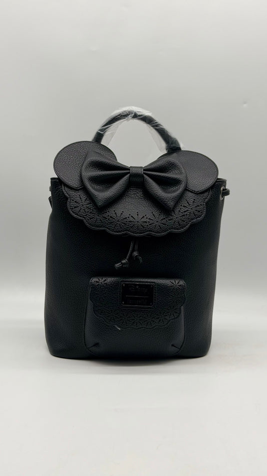 Disney Minnie Mouse Pebble Textured Black Backpack