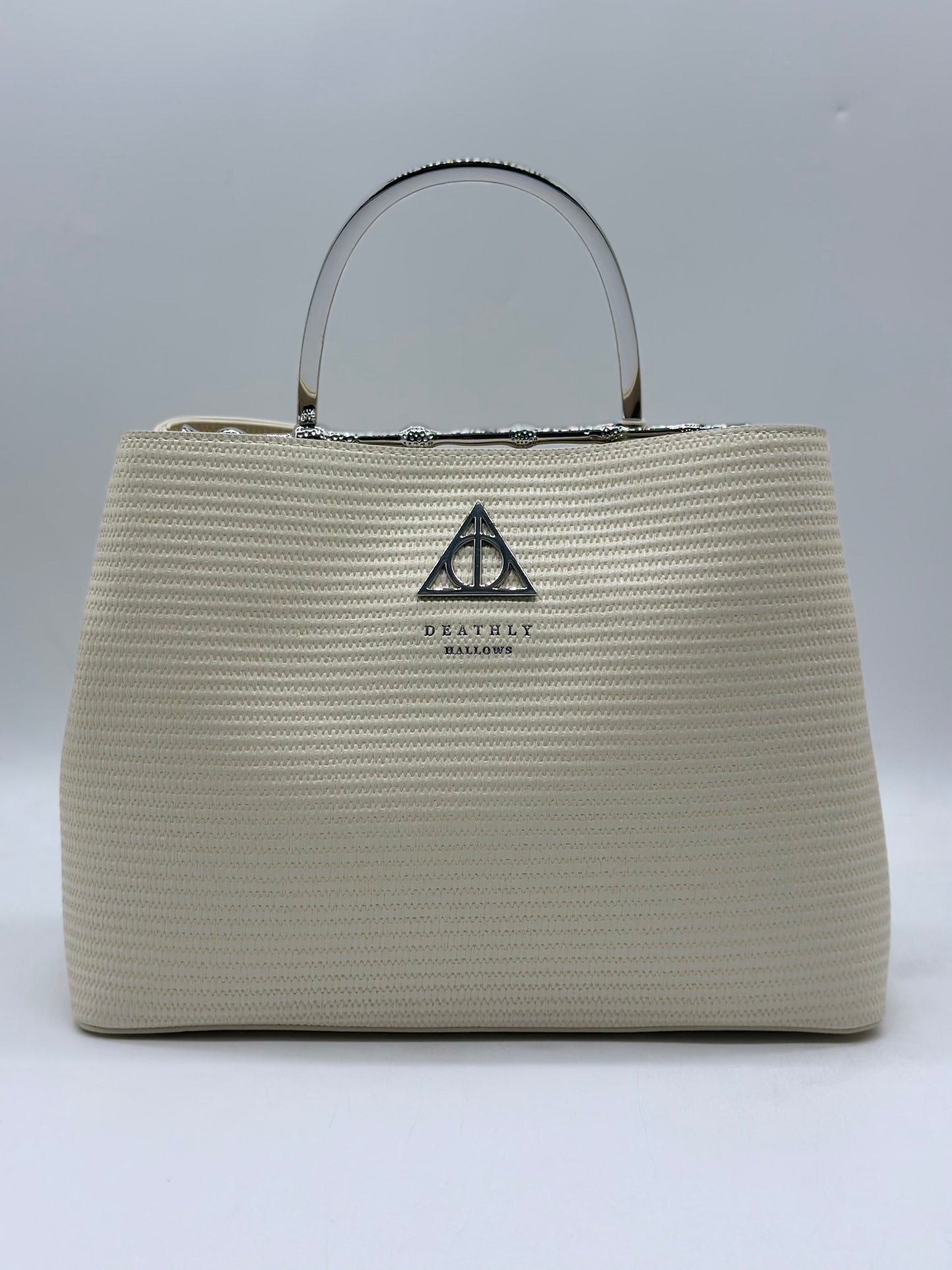 Harry Potter Deathly Hallows Elder Wand Raffia Texture Cream Handbag