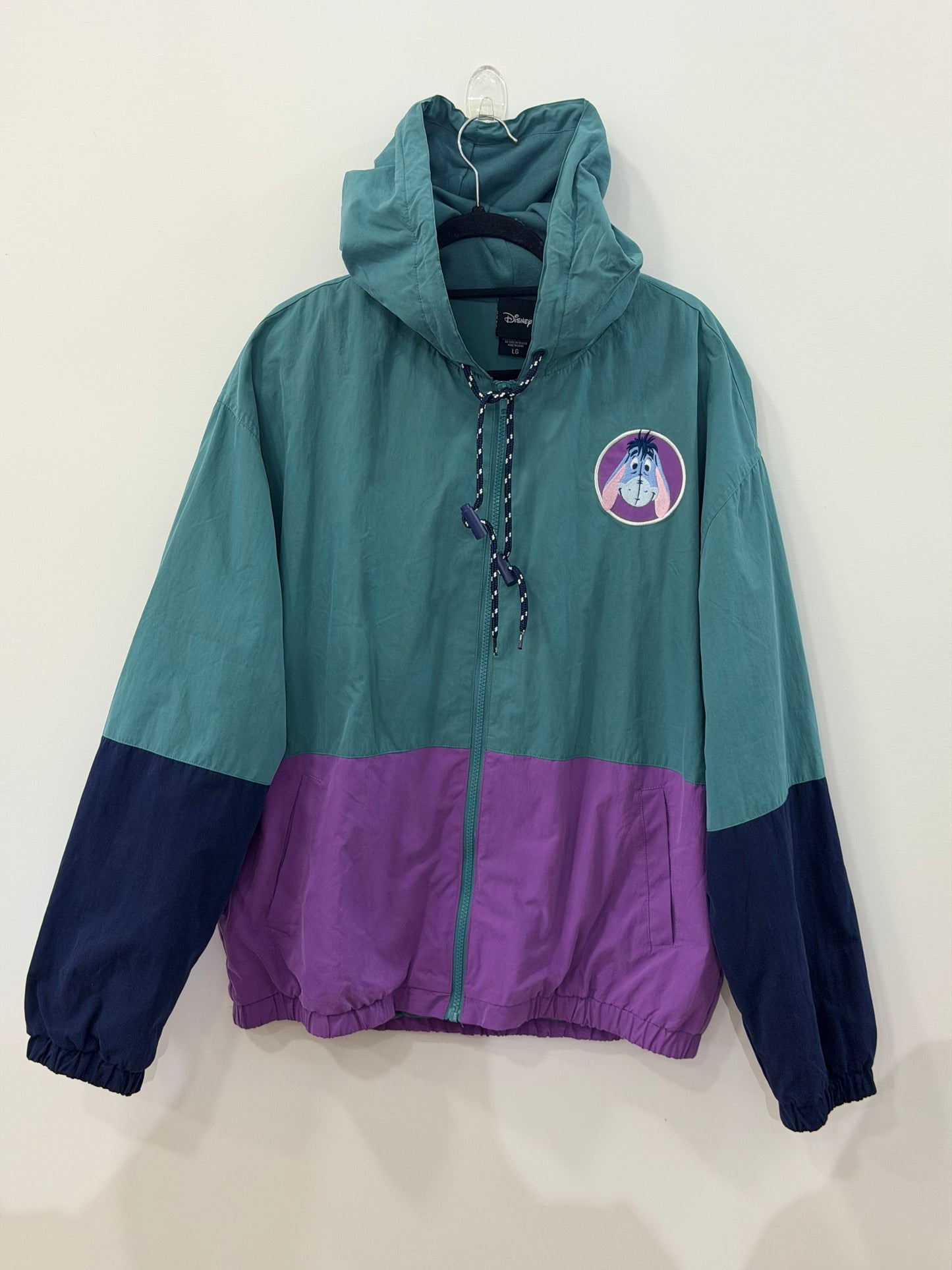 Disney Winnie The Pooh Eeyore Color Block Windbreaker Large