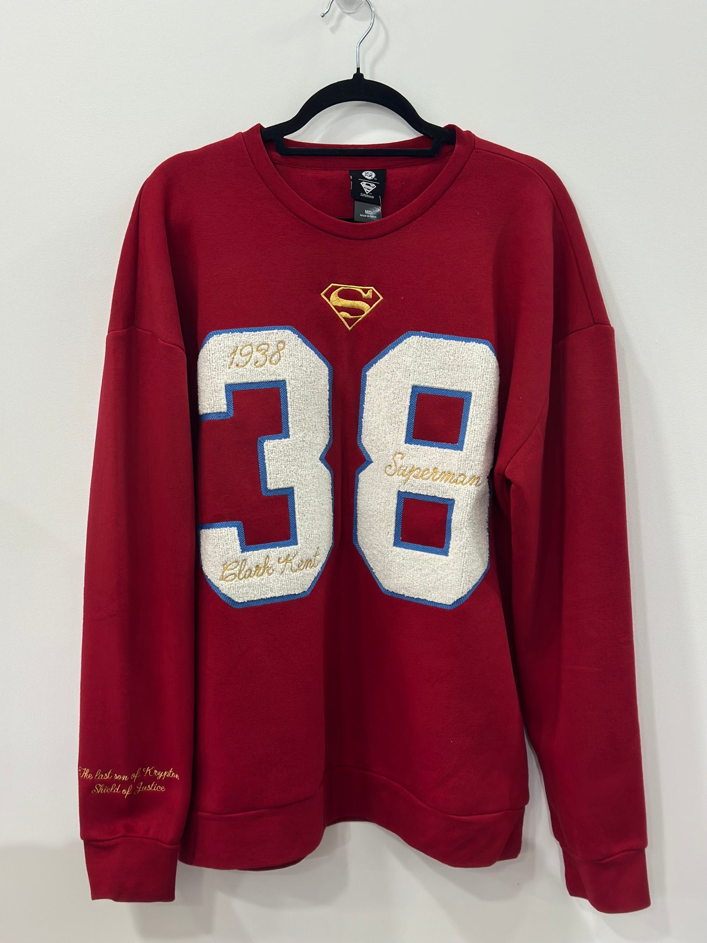 DC Comics Superman Vintage Jersey Crewneck Large