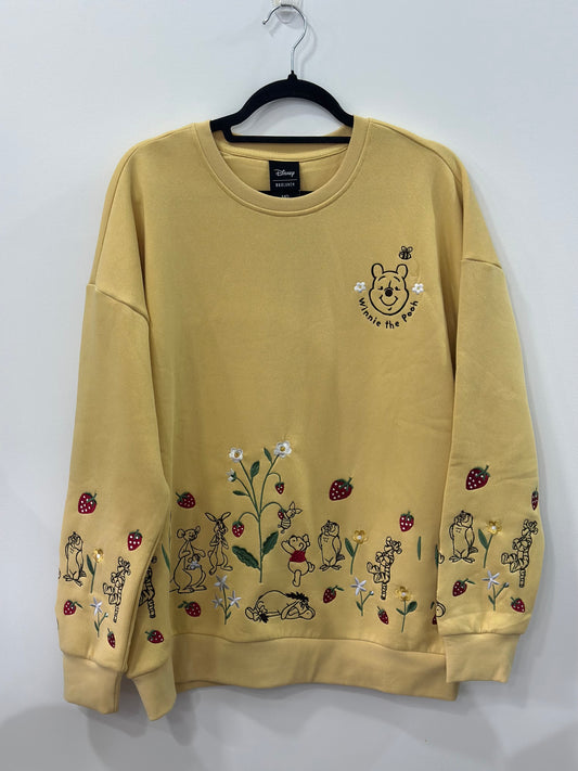 Disney Winnie The Pooh Strawberry Embroidered Crewneck Medium