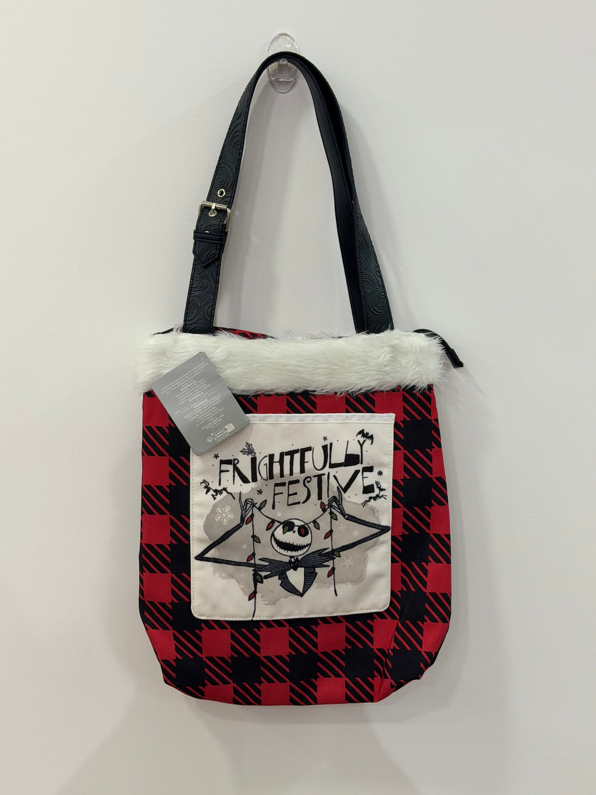 Nightmare Before Christmas Jack Skellington “Frightfully Festive” Plaid Tote Bag