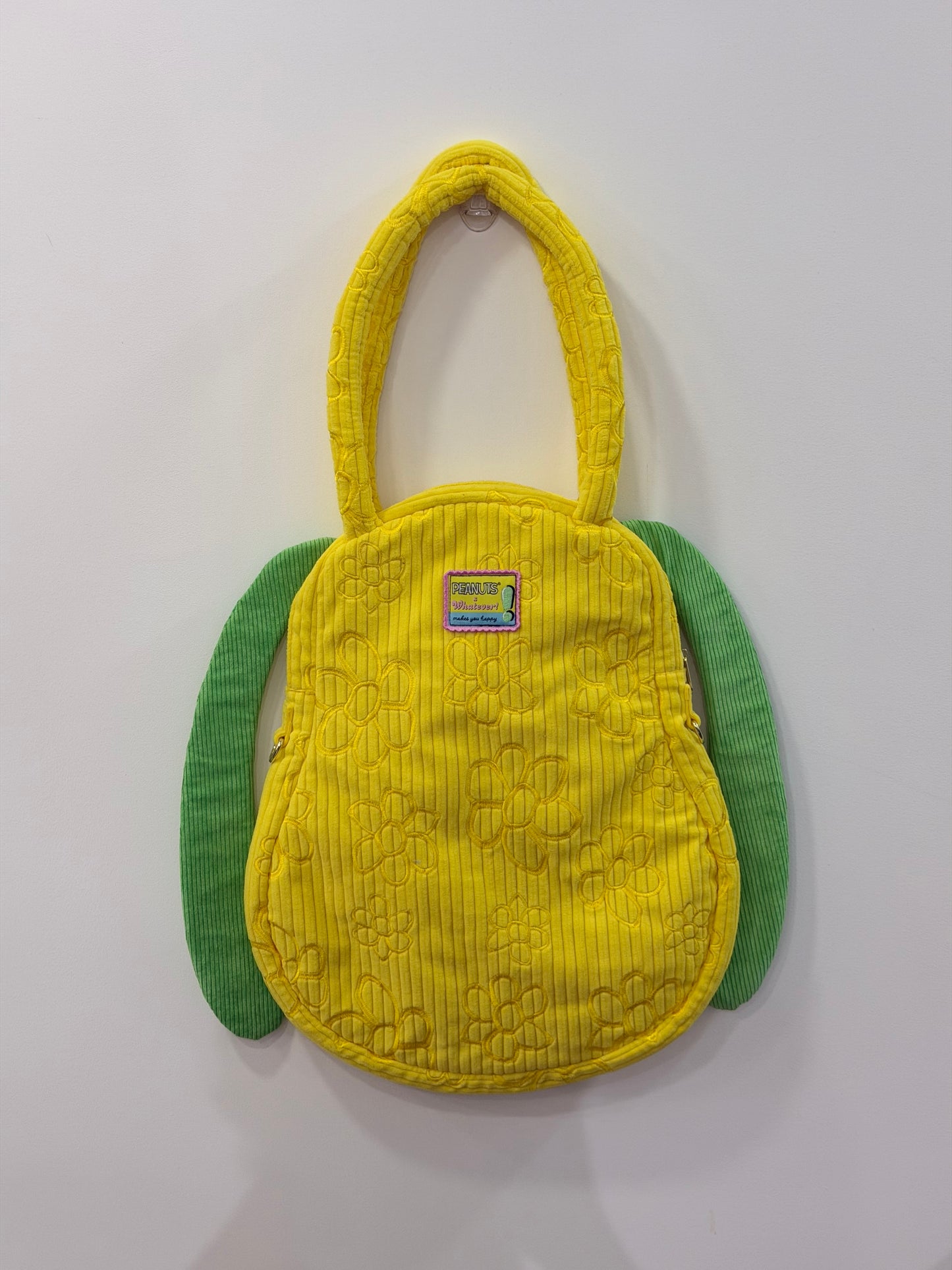 Peanuts Sherbet Spring Snoopy Head Oversized Corduroy Tote Bag