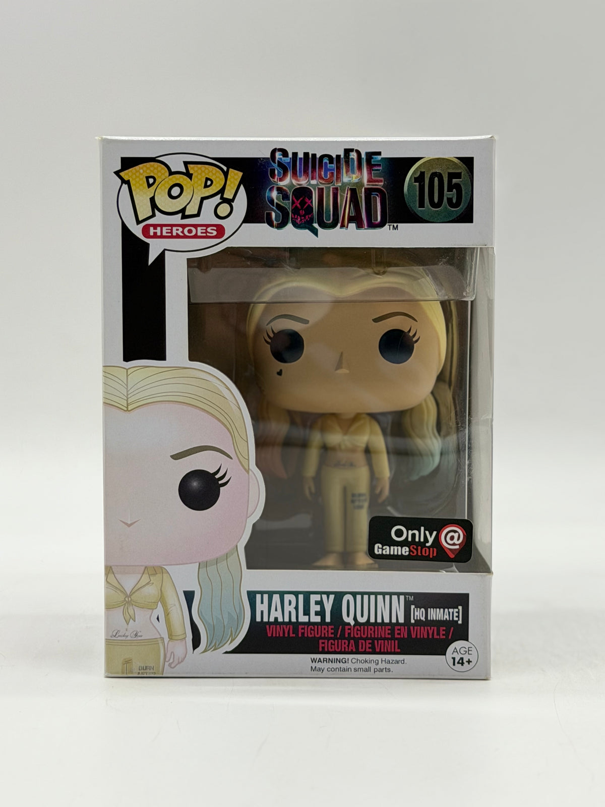 Pop! Heroes Suicide Squad 105 Harley Quinn (HQ Inmate) Only GameStop Exclusive