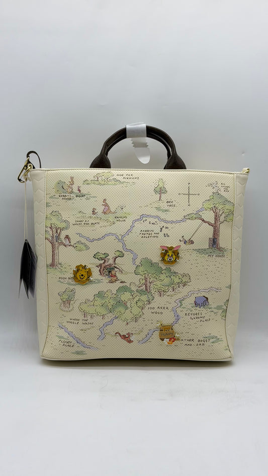 Disney Winnie The Pooh Hundred Acre Wood Map Pin Display Tote Bag