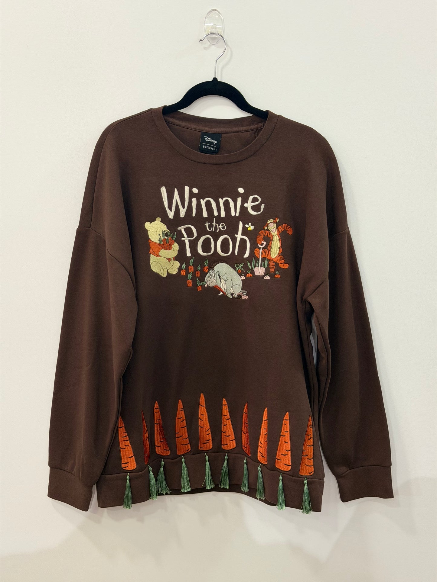 Disney Winnie The Pooh Embroidered Carrots Crewneck Medium