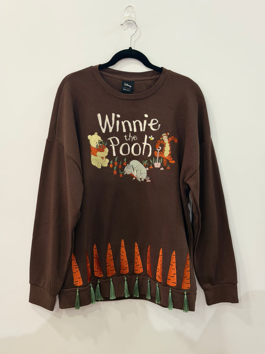 Disney Winnie The Pooh Embroidered Carrots Crewneck Large