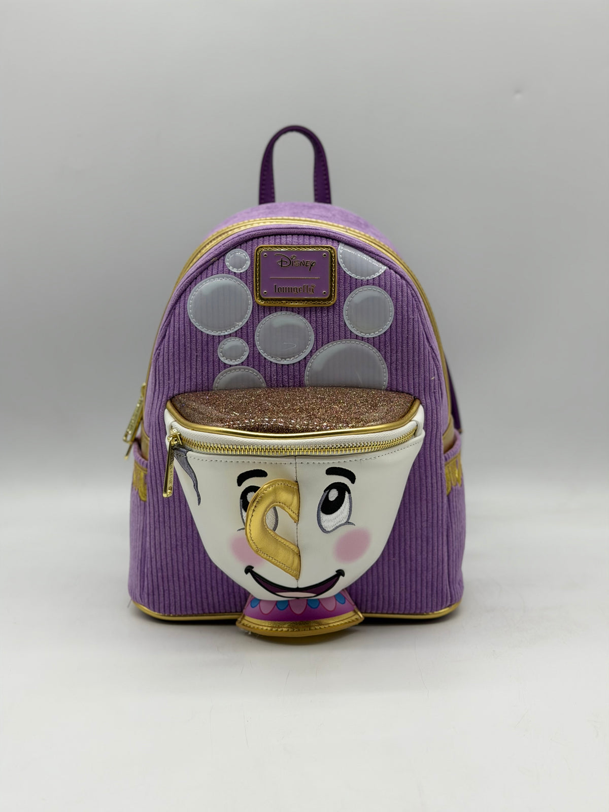 Disney Beauty And The Beast Belle Chip Figural Corduroy Mini Backpack