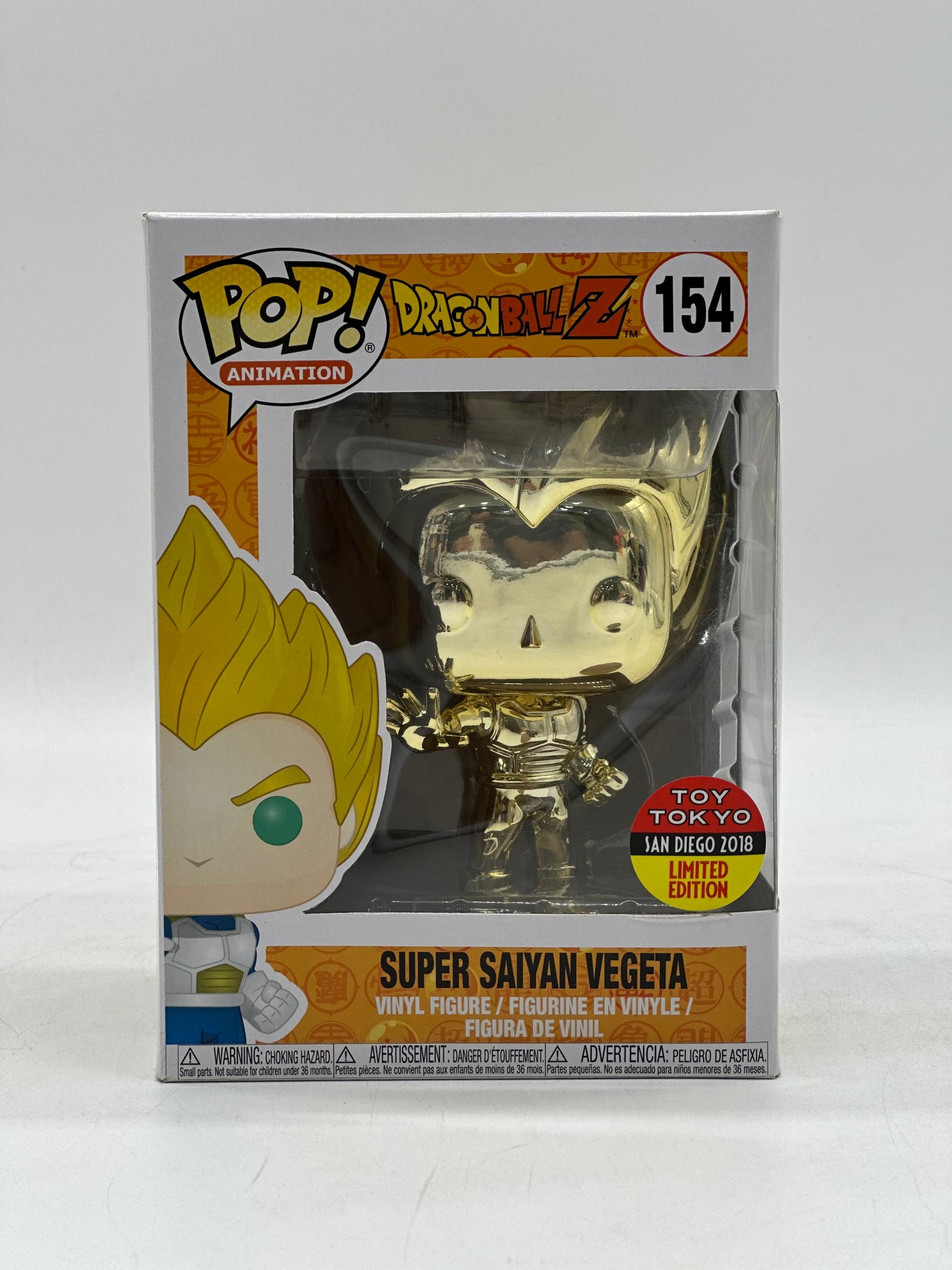 Pop! Animation Dragon Ball Z 154 Super Saiyan Vegeta  2018 Summer Convention Limited Edition Exclusive