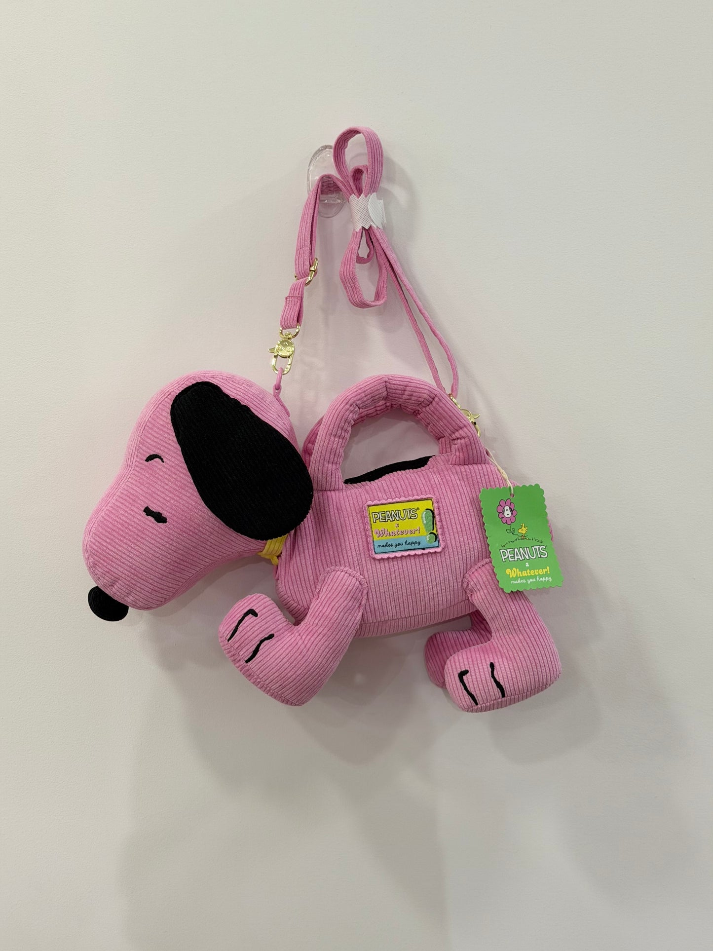Peanuts Sherbet Spring Snoopy Figural Corduroy Crossbody Bag