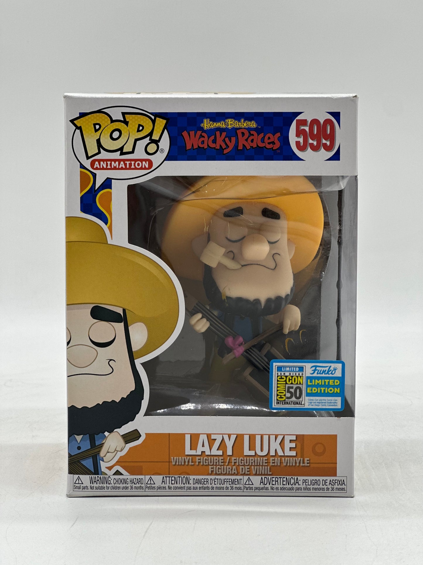 Pop! Animation Hanna-Barbera Wacky Races 599 Lazy Luke San Diego Comic Con 50 International 2019 Limited Edition