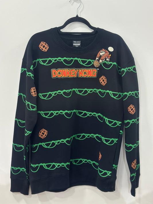 Nintendo Donkey Kong Vines & Barrels Crewneck Large