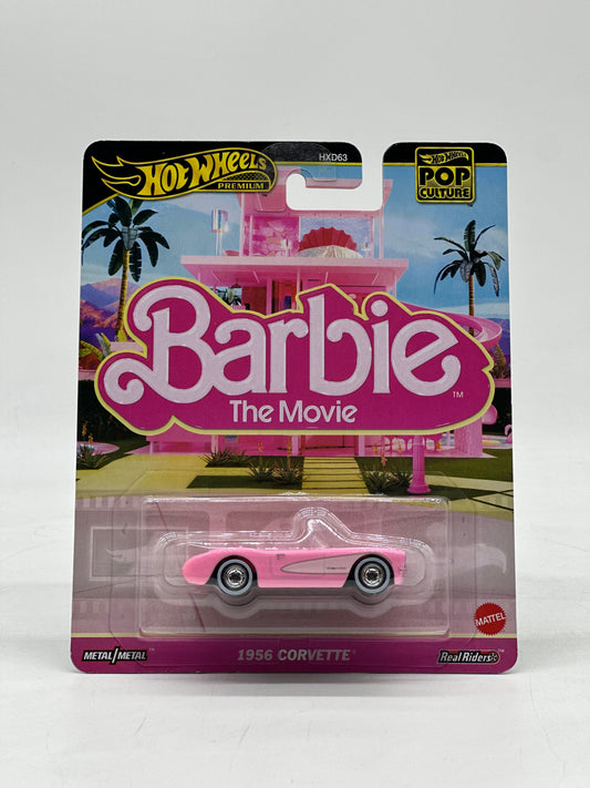 Hotwheels Premium Barbie The Movie 1956 Corvette Pop Culture Real Riders