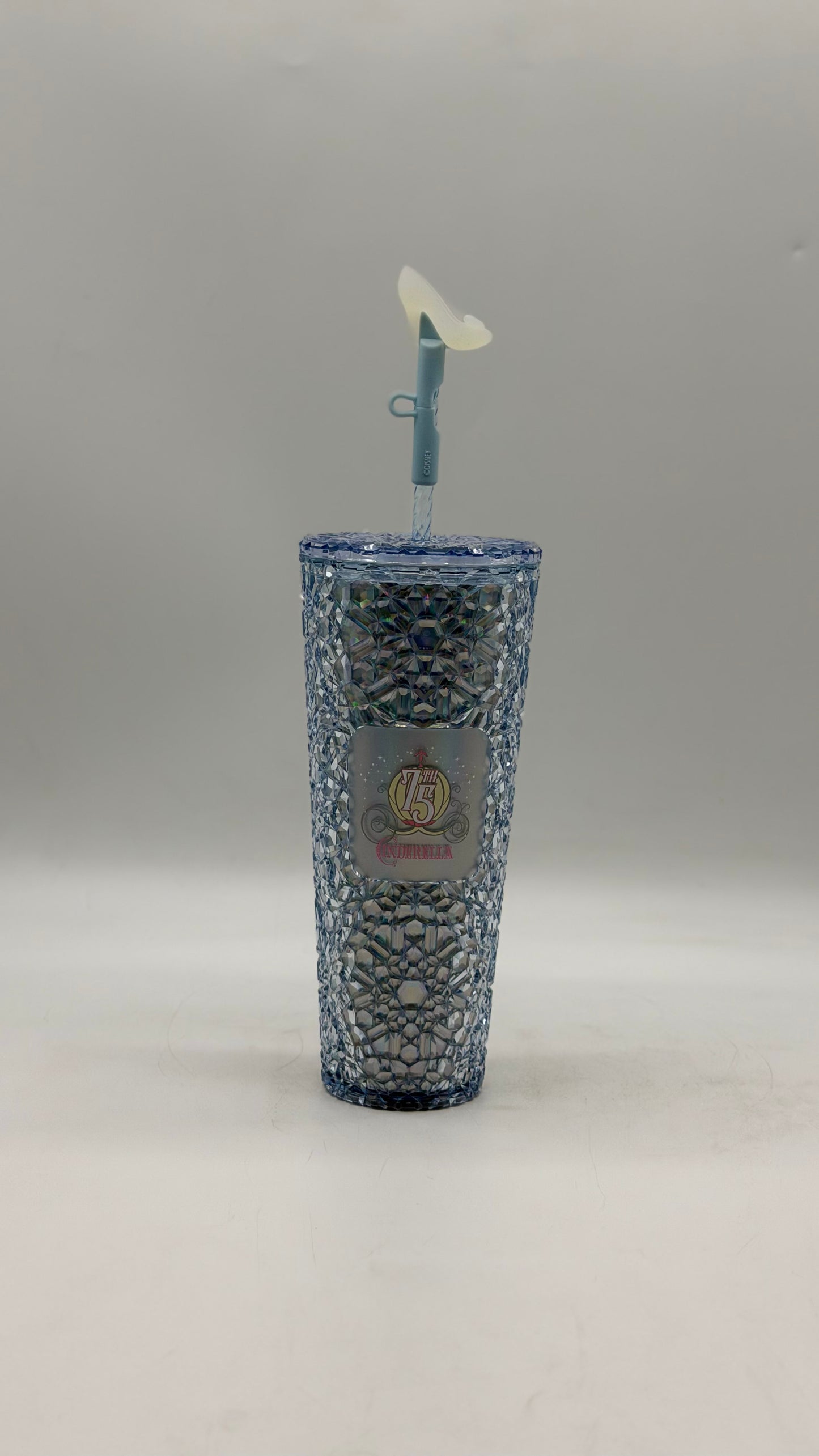 Starbucks Disney Cinderella 75TH Anniversary Glass Slipper Straw Tumbler