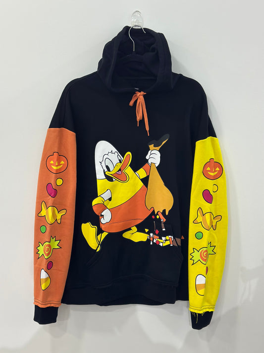 Disney Halloween Donald Duck Color Block Pixar Hoodie Medium