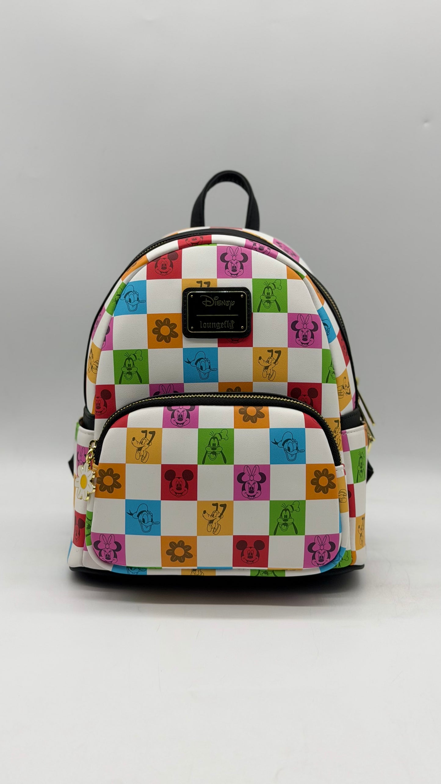 Disney Mickey And Friends Checkered Colorful Backpack