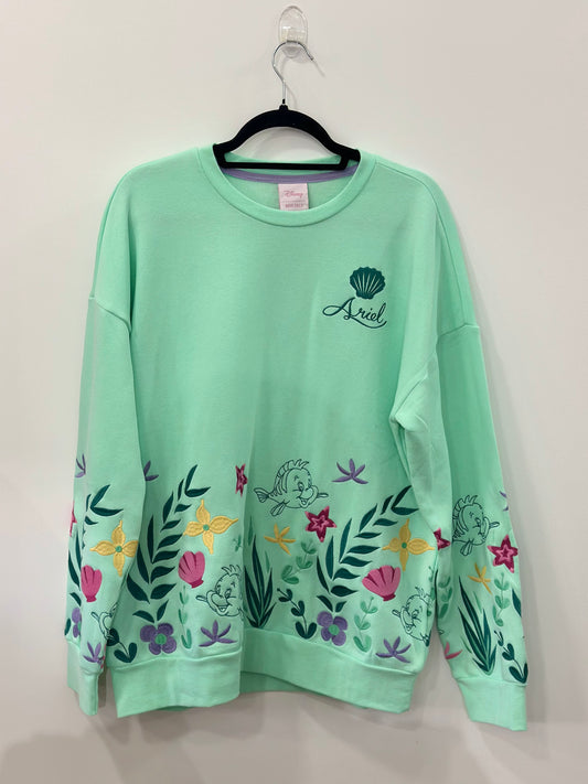Disney The Little Mermaid Flounder Floral Crewneck Medium
