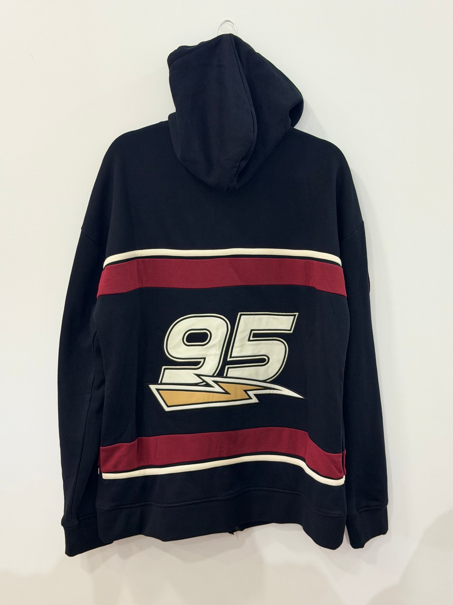 Disney Pixar Cars Lightning McQueen Patches Zip Hoodie Medium