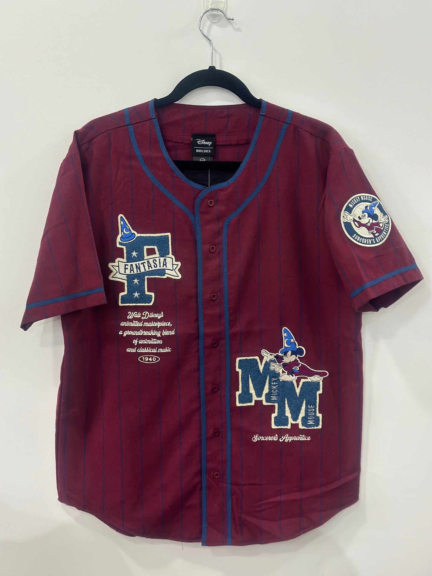 Disney Fantasia Striped Baseball Shirt Large