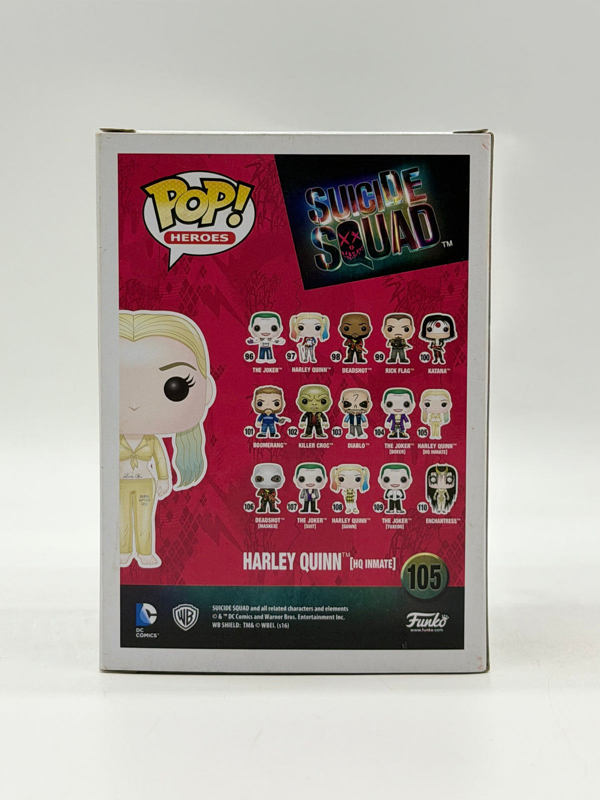 Pop! Heroes Suicide Squad 105 Harley Quinn (HQ Inmate) Only GameStop Exclusive