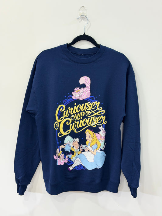 Disney Alice In Wonderland Curiouser And Curiouser Crewneck Medium