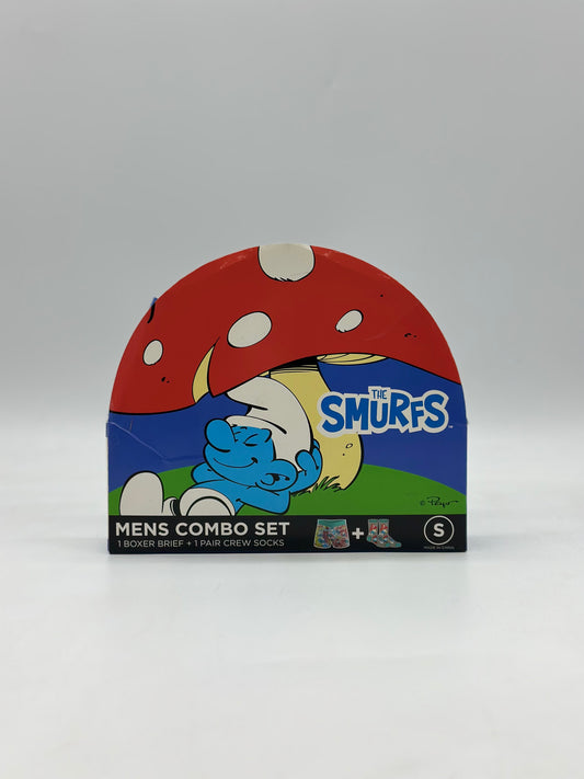 The Smurfs Men’s Combo Set Boxer Brief + 1 Pair Crew Socks Size S