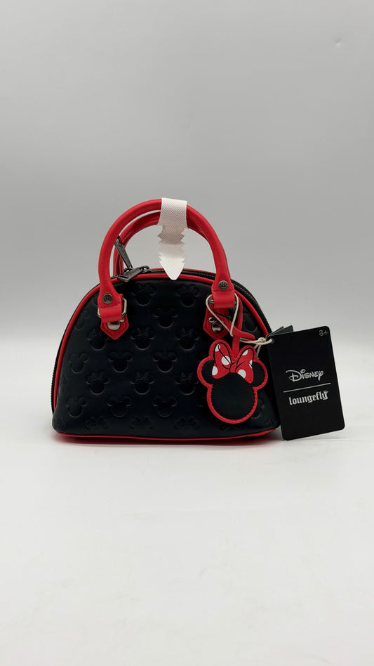 Disney Mickey And Minnie Mouse Debossed Silhouettes Mini Crossbody Bag