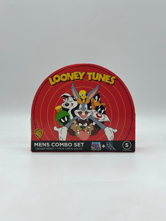Looney Tunes Men’s Combo Set Boxer Brief + 1 Pair Crew Socks Size S