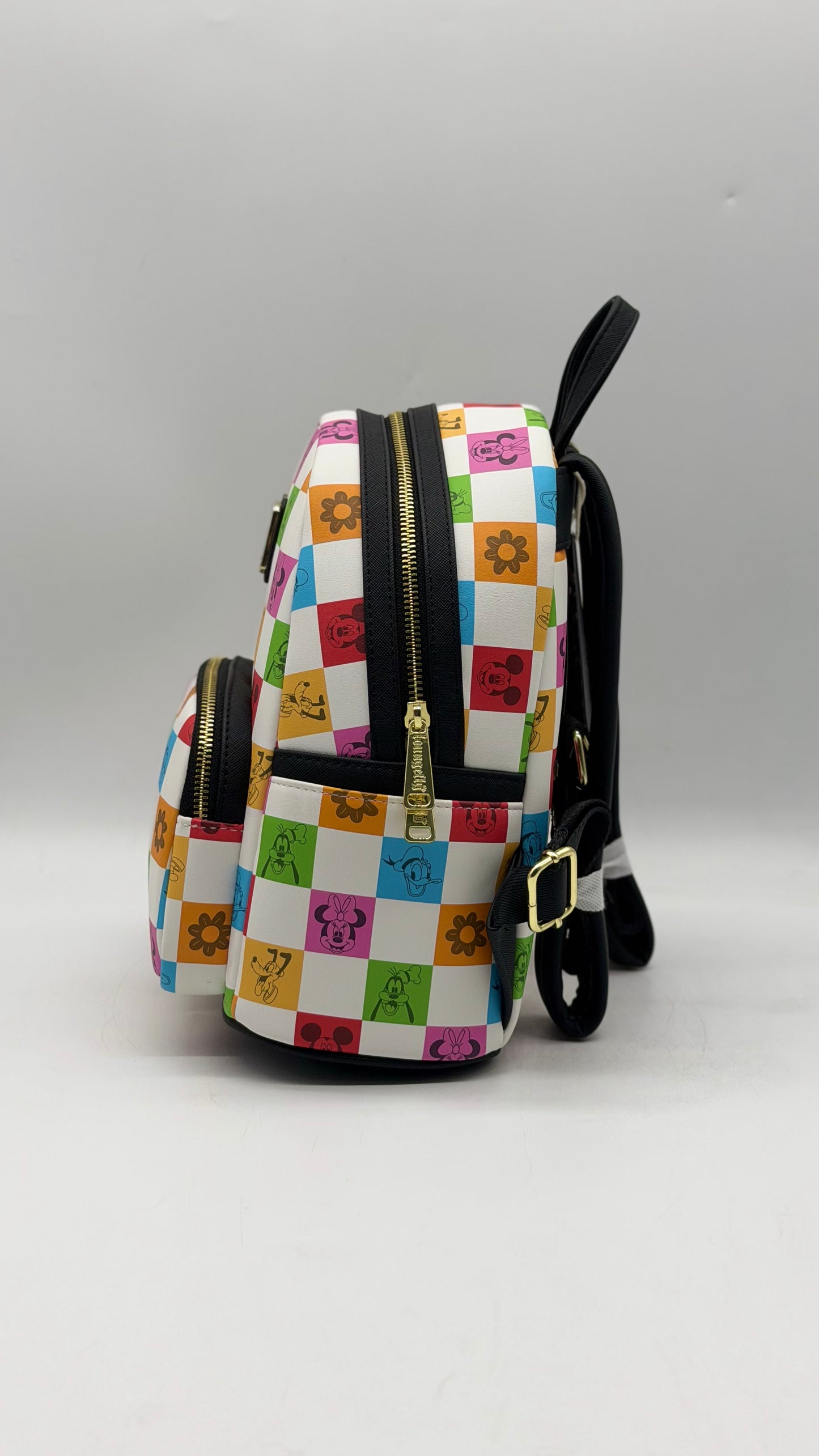 Disney Mickey And Friends Checkered Colorful Backpack