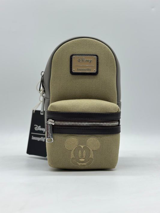Disney Mickey Mouse & Friends Faux Leather And Canvas Crossbody