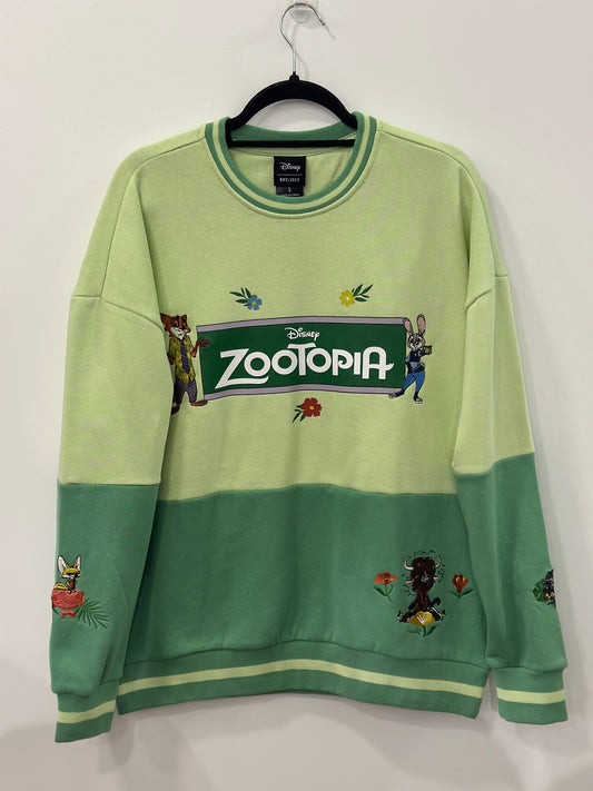 Disney Zootopia Embroidered Icons Panel Crewneck Small
