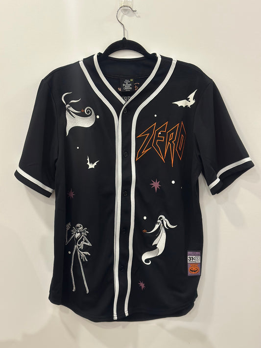 Disney The Nightmare Before Christmas Zero Glows In The Dark Baseball Shirt Large