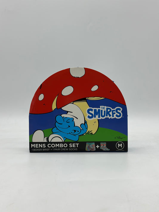 The Smurfs Men’s Combo Set Boxer Brief + 1 Pair Crew Socks Size M