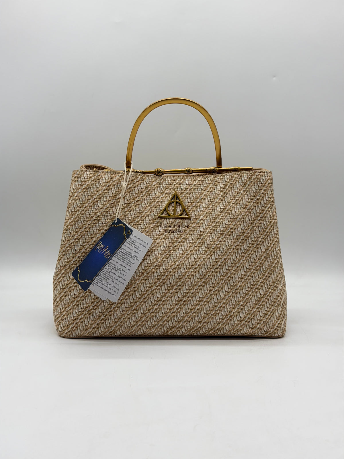 Harry Potter Deathly Hallows Elder Wand Raffia Texture Brown Handbag