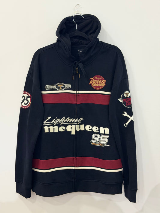 Disney Pixar Cars Lightning McQueen Patches Zip Hoodie Large