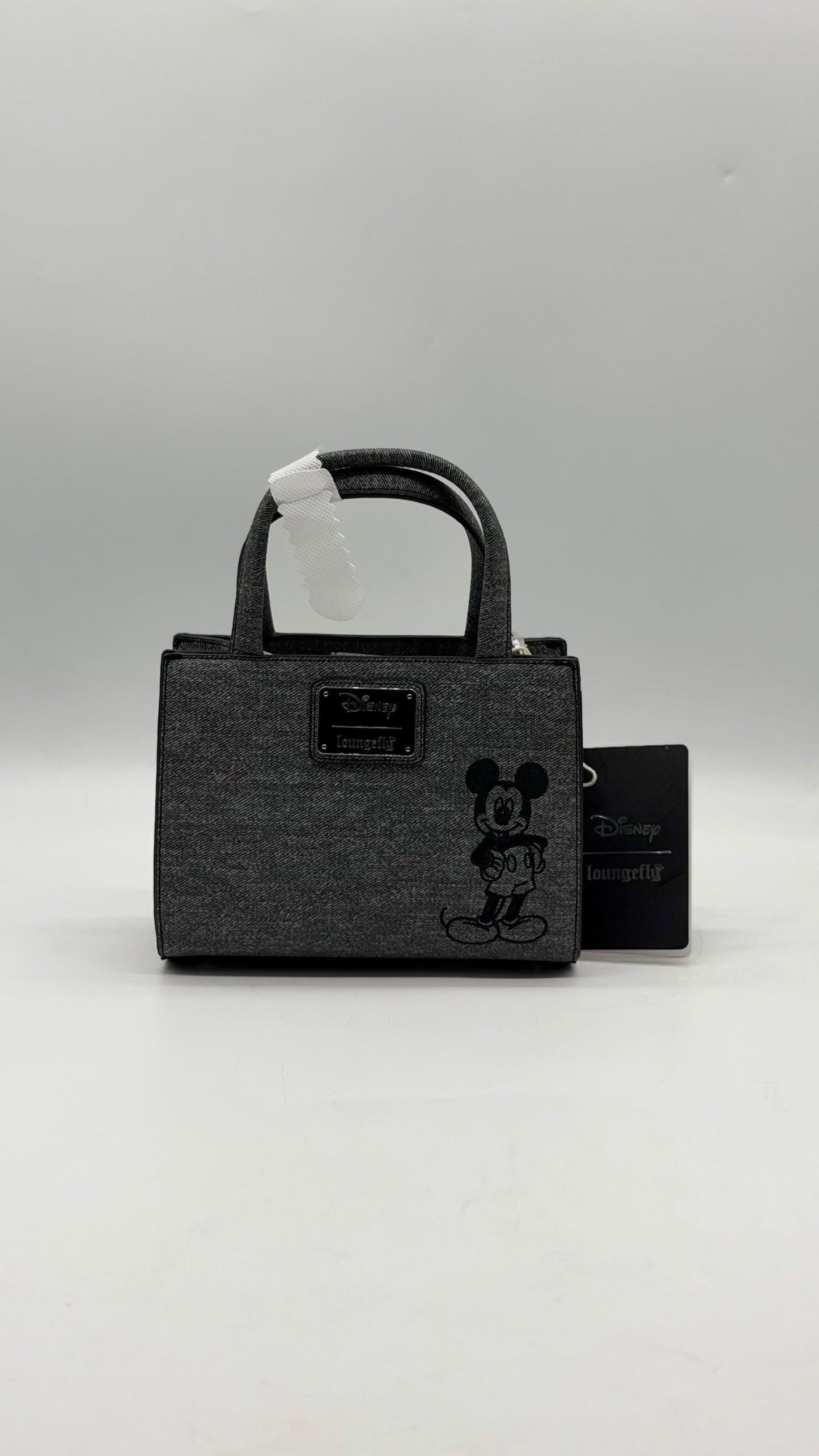 Disney Mickey Mouse Gray Denim Convertible Crossbody